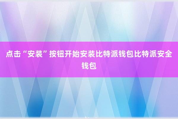 点击“安装”按钮开始安装比特派钱包比特派安全钱包