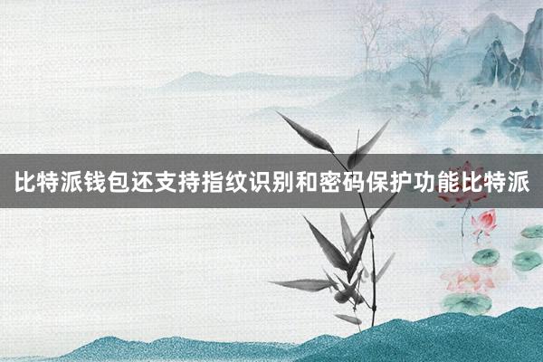 比特派钱包还支持指纹识别和密码保护功能比特派