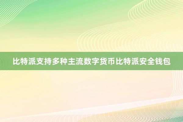 比特派支持多种主流数字货币比特派安全钱包