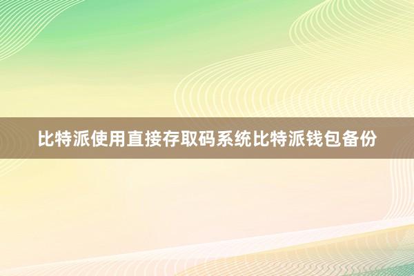 比特派使用直接存取码系统比特派钱包备份