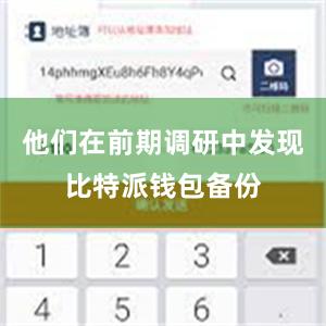 他们在前期调研中发现比特派钱包备份